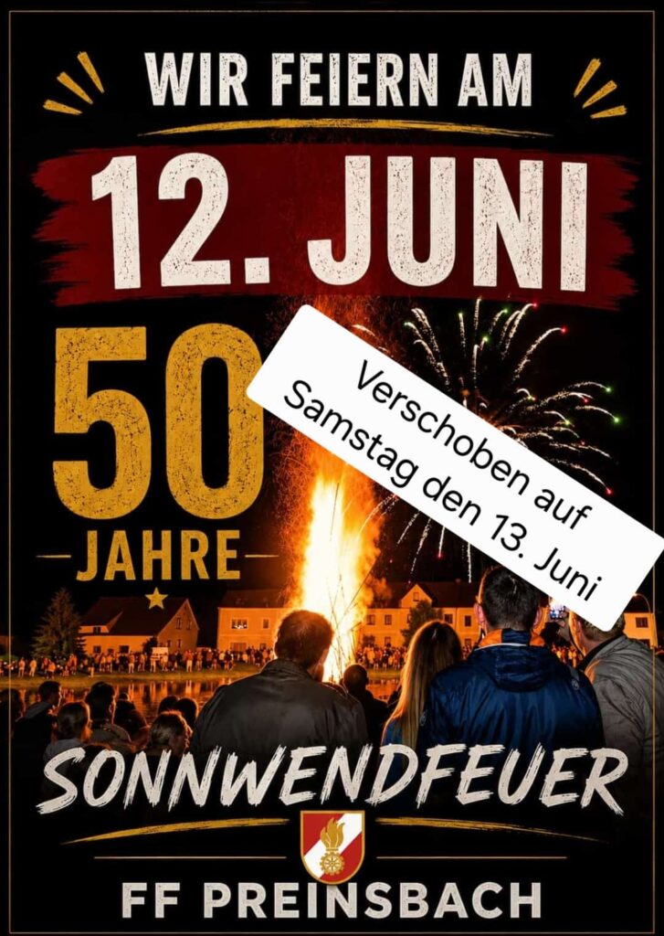 Sonnwendfest auf 13. Juni 2026 verschoben